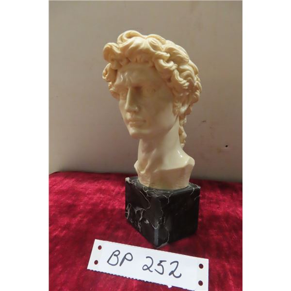 David Bust Vintage Sculpture on Mable Base 1960's,  6 1/2'' x 2 1/2''