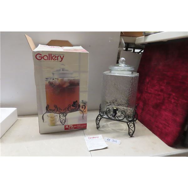 Gallery Table Top 4.75 Gallon Glass Dispenser with Stand