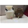 Image 1 : Vintage Wooden Barrel Butter Churn and Poly Dispensing Container