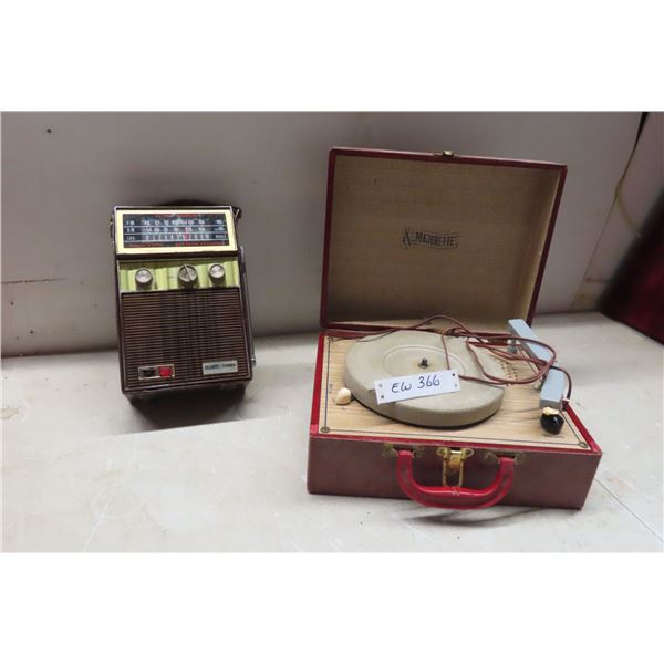 Majorette Portable Record Player and Elliot Tronics Radio