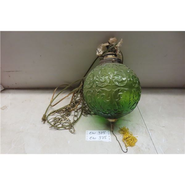 Vintage Hanging Glass Swag Lamp