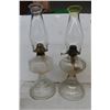 Image 2 : 5 Oil Lamps with Chimneys Tallest 18''