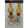 Image 4 : 5 Oil Lamps with Chimneys Tallest 18''