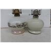 Image 3 : 2 Oil Lamps with Milk Glass Bases 14 1/2'' Tall