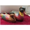 Image 8 : 3 Wood Carved Ducks Largest 7x13x6