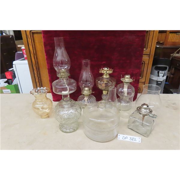 Oil Lamps Missing Chimneys or Burners + Extra Chimneys 