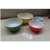 Image 1 : 4 Primary Coloured Pyrex Mixing Bowels