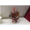 Image 5 : 3 Pyrex Mixing Bowls and 4 Anchor Amber Coffee Mugs with Mug Tree