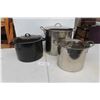 Image 1 : 6 Litres Steel Pot with Lid, 9 Litres Speckleware Pot with Lid, 16 Litres Steel Pot with Lid