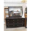 Image 1 : Modern Dresser 38'' x 67'' x 17'' with Mirror 38'' x 54'' 