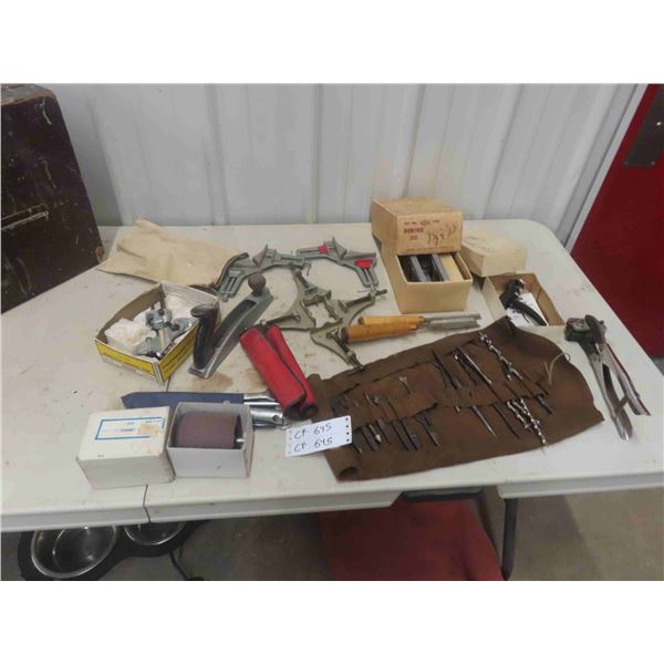 Drill Bits, Saw Setter, Boring Jig, Frame Vice, Drill Sharpener &