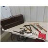 Image 1 : Antique Carpentry Tool Box with Some Tools; Saws, Draw 