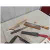 Image 8 : Antique Carpentry Tool Box with Some Tools; Saws, Draw 