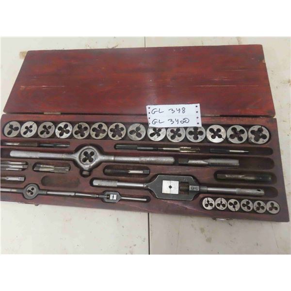 Tap and Die Set in a Wood Case 