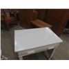 Image 3 : Painted Desk 28'' x 30'' x 19'' with Wicker Stool 
