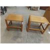 Image 1 : 2 Teak Stands 19'' x 23'' x 16 1/2''  |  18'' x 19'' x 15'' 