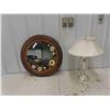 Image 1 : Mirror 24'' Diameter and Table Lamp 