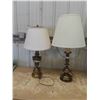 Image 1 : 2 Table Top Lamps, Brass-Style. 