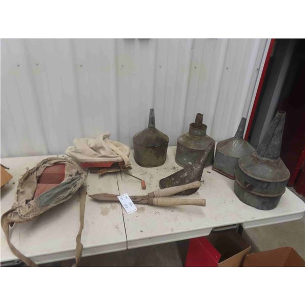 Seed Broadcaster, Hand Crank Hedgers, Funnels 