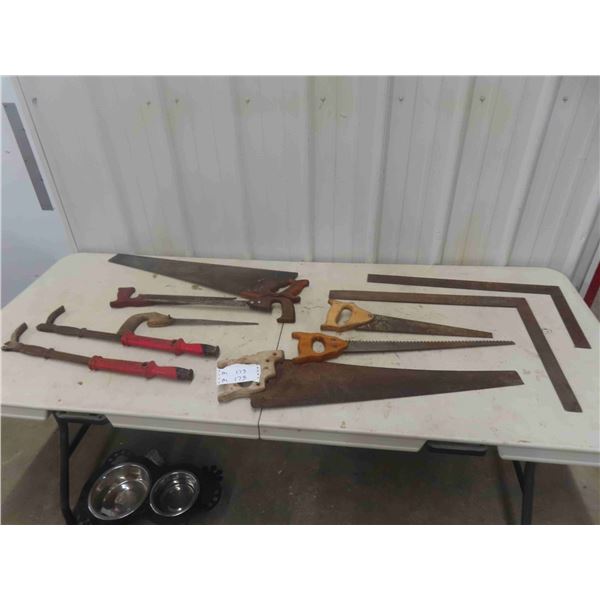Carpentry Saws, Nail Puller, Squares 