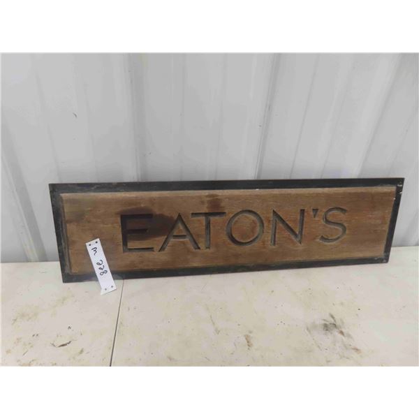 Eatons Wood Sign 8'' x 28'' 