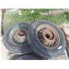 Image 1 : 3 Auto Spoked Rims with Tires & (1) V8 Hubcap  