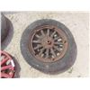 Image 2 : 4 Wood Spoked Auto Rims, (2) with Rubber 