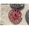 Image 3 : 4 Wood Spoked Auto Rims, (2) with Rubber 