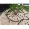Image 4 : 3 Steel Wagon Wheels, 50''-54'' Diameters. 