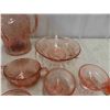 Image 3 : Pink Depression Glass, Pitcher, Salt & Pepper Shakers, 