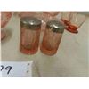 Image 6 : Pink Depression Glass, Pitcher, Salt & Pepper Shakers, 