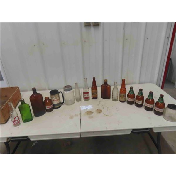 Fruit Wood Crate, Old Pop|Liquor|Beer Bottles, Nabob, 