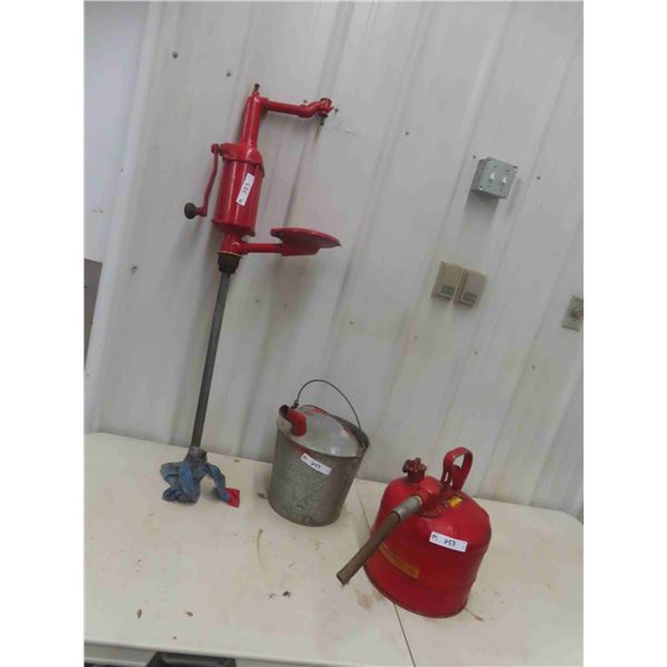 Lubster Pump, Gas Pail, Safety Can 