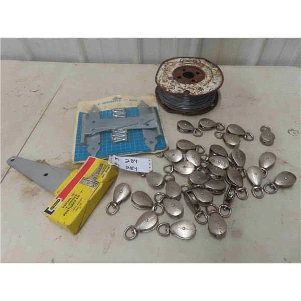 Ornamental Hinge Set 8'' , T Hinge Set 10'' , Pulleys & Wire 