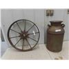 Image 1 : Cream Can, Steel Wheel 26'' Diameter. 