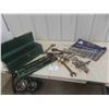 Image 1 : Metal Tool Box with Wrenches, Some Sockets & Air 