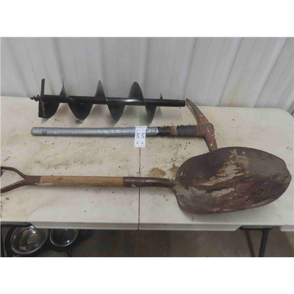 Pick, Shovel, 9'' Auger 