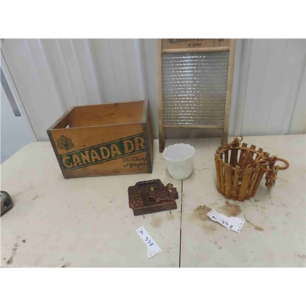 Canada Dry Crate, Washboard (Cracked Glass), Chalkware &