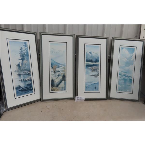 4 Framed Numbered and Signed Prints by Sue Coleman
