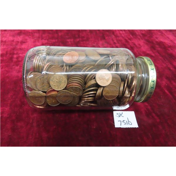 6 Pound Jar of Canada Pennies