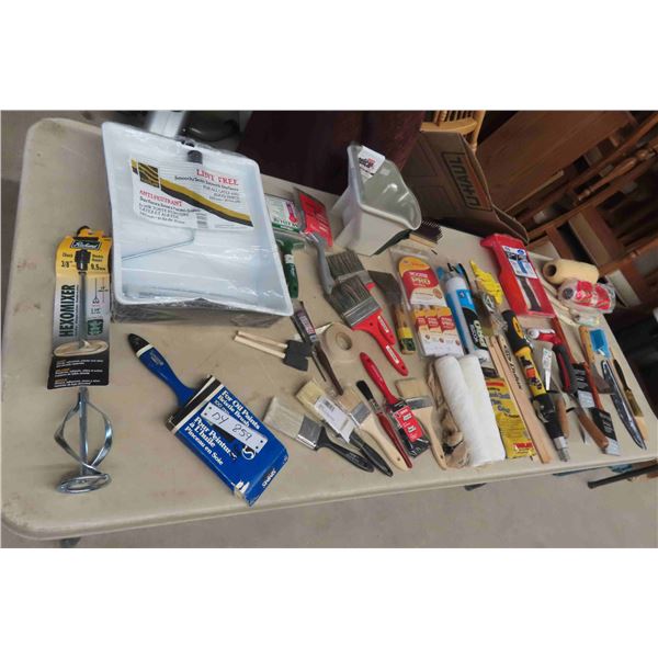 Paint Supply: Brushes, Rollers, Trays, Trowels, Tack Cloth, Mixer