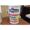 Image 6 : Vintage Hiland Potato Chip Tin 11 1/2'' Tall, Co-op Advertising 