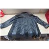 Image 3 : Navy Leather/Black Suede Button Up Coat Size XL 