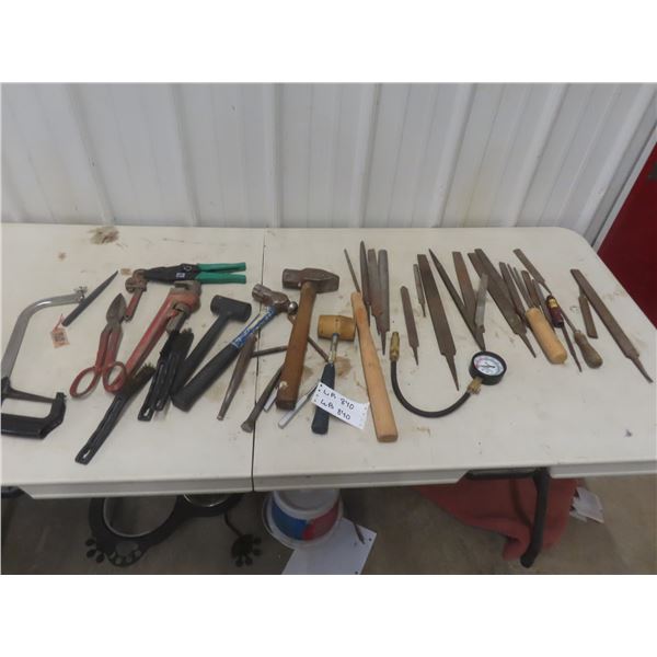 Sledge Hammer, Files, Pipe Wrench, Punches + 