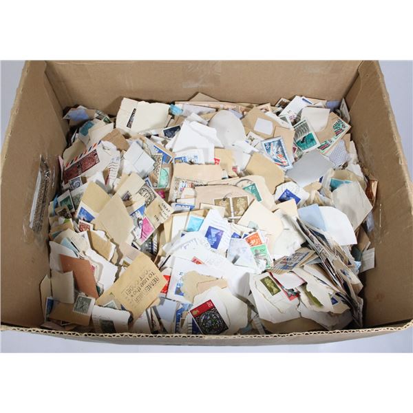 BOX OF STAMPS FROM AROUND THE WORLD PRE 1970