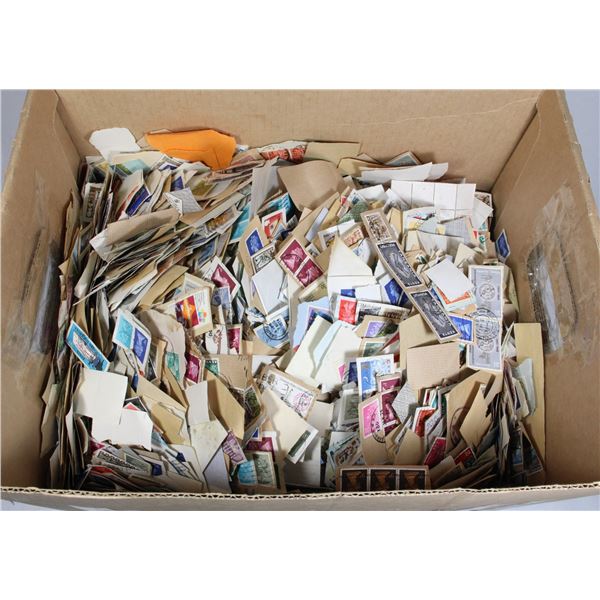 BOX OF STAMPS FROM AROUND THE WORLD PRE 1970