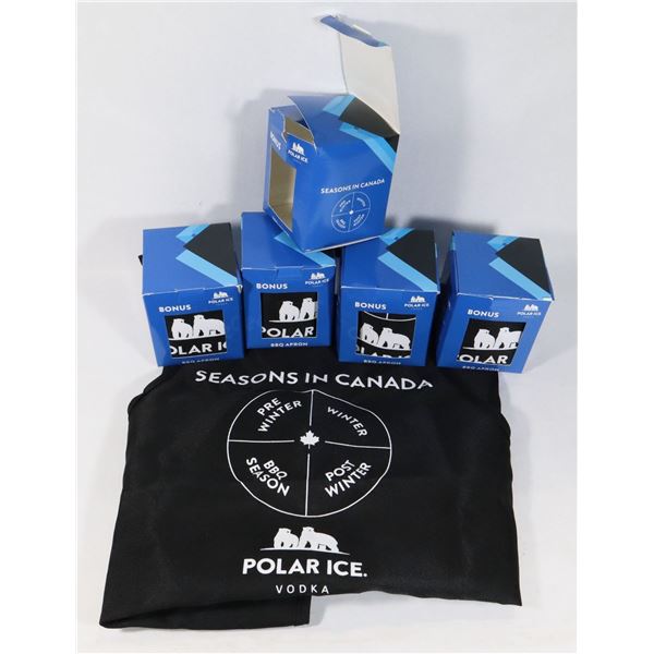 LOT OF 5 NEW POLAR ICE VODKA BBQ APRON