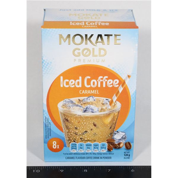 BOX OF 8 PACKETS MOKATE GOLD PREMIUM ICED COFFEE