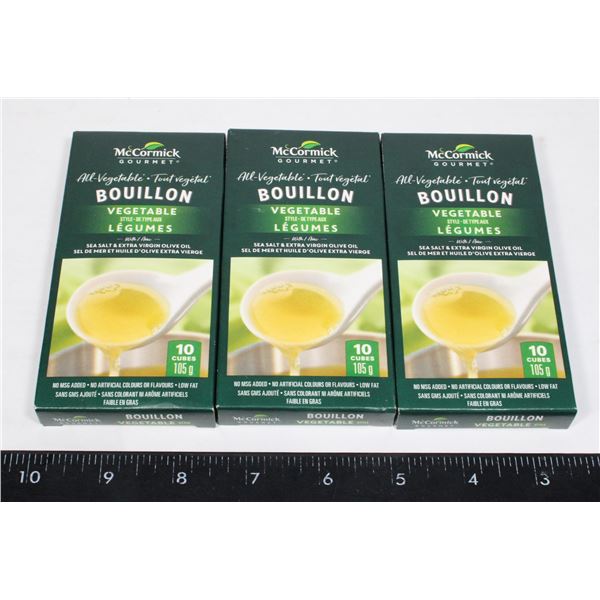 3 BOXES MCCORMICK GOURMET ALL VEGETABLE BOUILLON