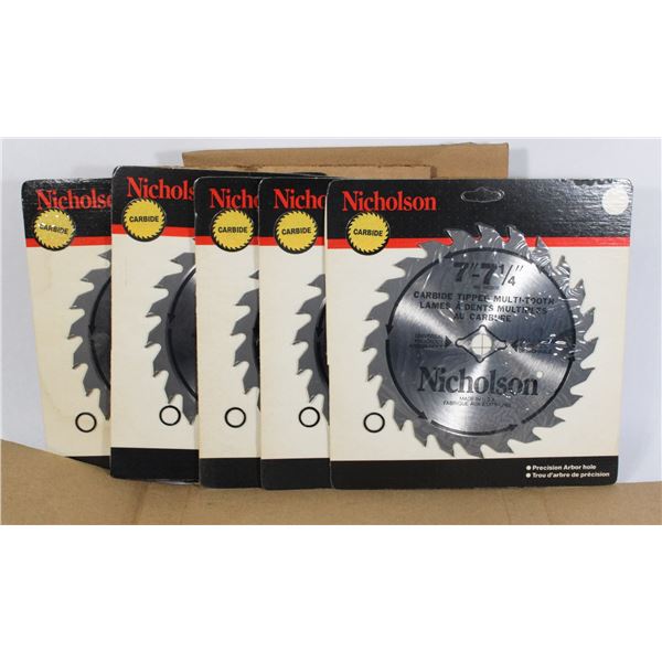 5 NEW CIRCULAR SAW BLADES (7-1/4")